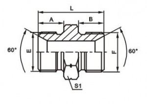 1B-BSP Male Double for 60° seat Bonded Seal