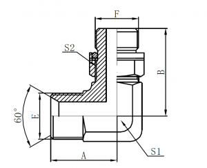 1BH9-OG – BSP Male 60° Seat × Metric Male O-ring (90° Elbow)