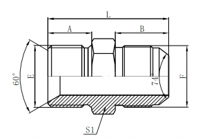 1BJ- BSP Male Double for 60° Seat Bonded Seal × JIC Male 74° Cone