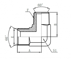 1BN9- BSP Male 60° Seat × NPT Male (90° Elbow)