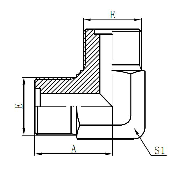 Metric Male O-ring (90°Elbow) – 1E9
