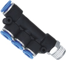 PKD Male Triple Branch Reducer- One Touch Tube Fittings