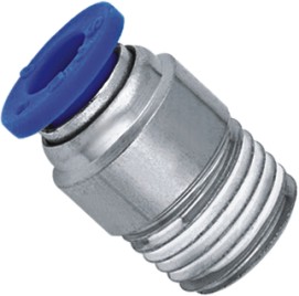 POC round male straight One Touch Tube Fittings