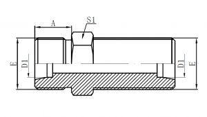 6C-Metric Male 24° L.T. Bulkhead