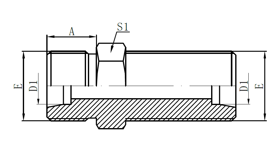 6C-Metric Male 24° L.T. Bulkhead