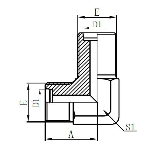 6C9-90° Metric Male 24° L.T. Bulkhead (90° Elbow)