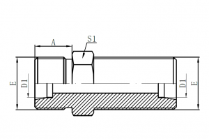 6D-Metric Male 24° H.T. Bulkhead