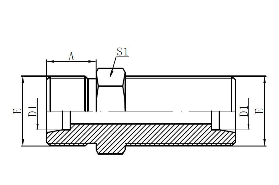 6D-Metric Male 24° H.T. Bulkhead