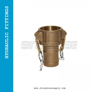 Brass Camlock Coupling Type C  female camlock on one end and a male hose tail