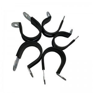 Fixing clamps with rubber