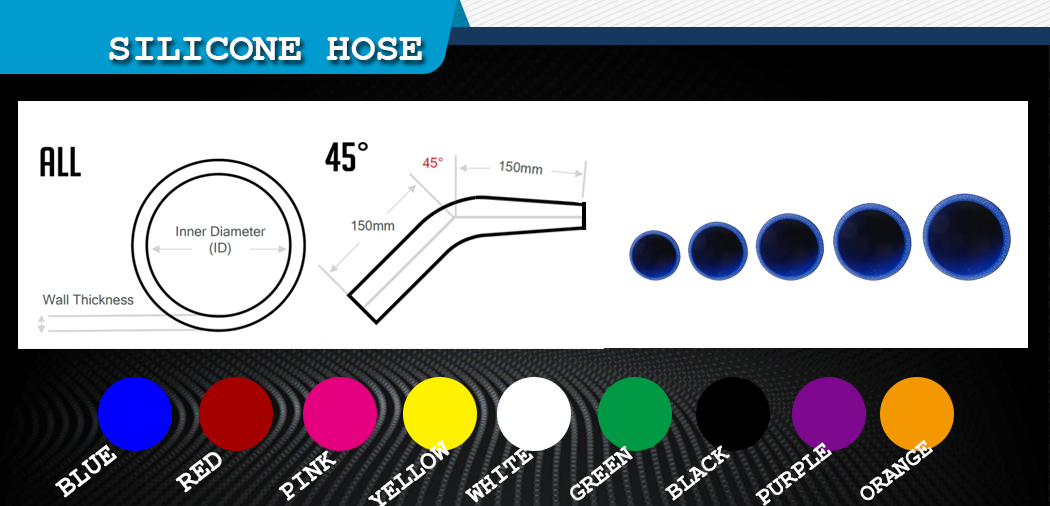 SILICONE HOSE 45 degress elbow reducer -COLOR