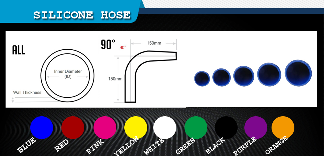 SILICONE HOSE 90 degress elbow reducer -COLOR