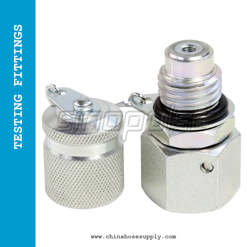 G1/4-M16x2 Hydraulic Pressure Test Point Testing Coupling Adapter, Hose Fitting Adapter for Hydraulic System